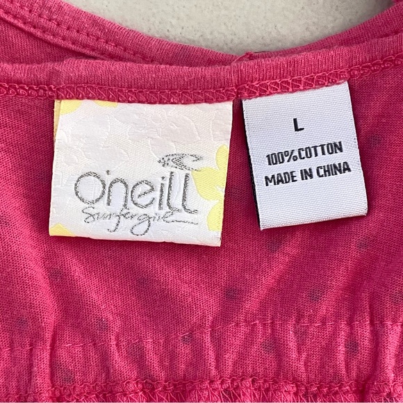 O'Neill Surfer Girl Sleeveless Polkadot Babydoll Pink Cami Tank Top Girl Size L - Picture 9 of 12
